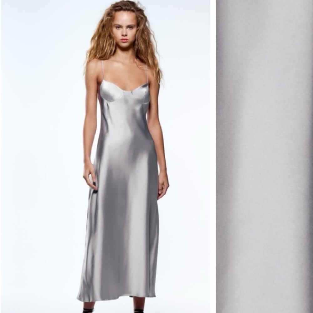 Zara Satin Cut Out Dress